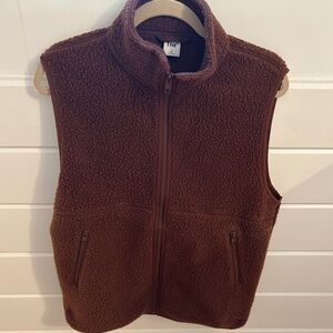 TNA Sherpa Vest Size XS in Cognac